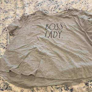 Rae Dunn Gray 'Boss Lady' Short Sleeve Tee